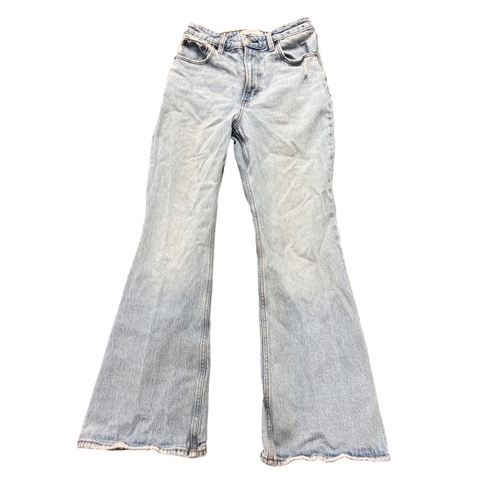 Abercrombie & Fitch Vintage Flare Jeans Womens 27/4S Light Blue Curve Love Boho